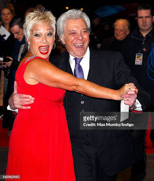 Denise Welch and Lionel Blair attend the UK premiere of 'Run For Your Wife' at Odeon Leicester Square on February 05, 2013 in London, England.