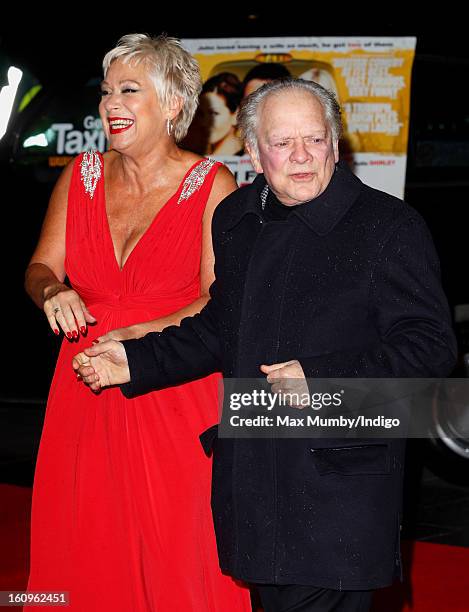 Denise Welch and Sir David Jason attend the UK premiere of 'Run For Your Wife' at Odeon Leicester Square on February 05, 2013 in London, England.