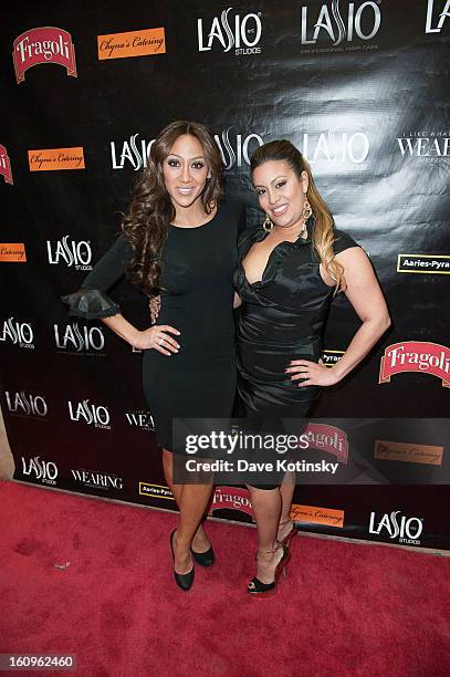 Melissa Gorga and Nadine Ramos attends Lasio Studios Salon Grand Opening at Lasio Studios on February 7, 2013 in New York City.