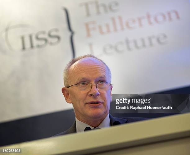 Tim Huxley, Executivedirctor International Institute for Strategic Studies , before Westerwelles Fullerton Lecture at the Hotel Fullerton on February...