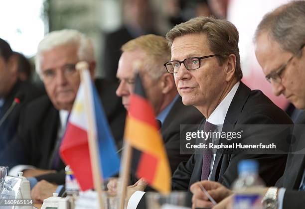 German Foreign Minister Guido Westerwelle takes part at the Economic Roundtable of the German-Philippine Chamber of Commerce and Trade , with him...