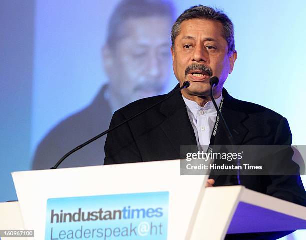 Dr. Naresh Trehan speaking during panel discussion on uncovering the Haryana growth story Gains, Gaps and Goals at Leaderspeak@ht, on February 8,...