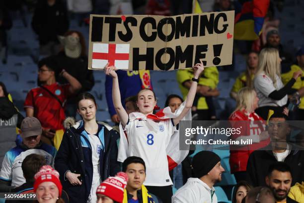 England fans celebrate after the FIFA Women's World Cup Australia & New Zealand 2023 Quarter Final match between England and Colombia at Stadium...