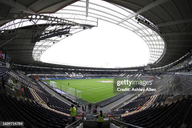 General view from inside the MKM Stadium before kick-off during the Sky Bet Championship match between Hull City and Sheffield Wednesday at MKM...