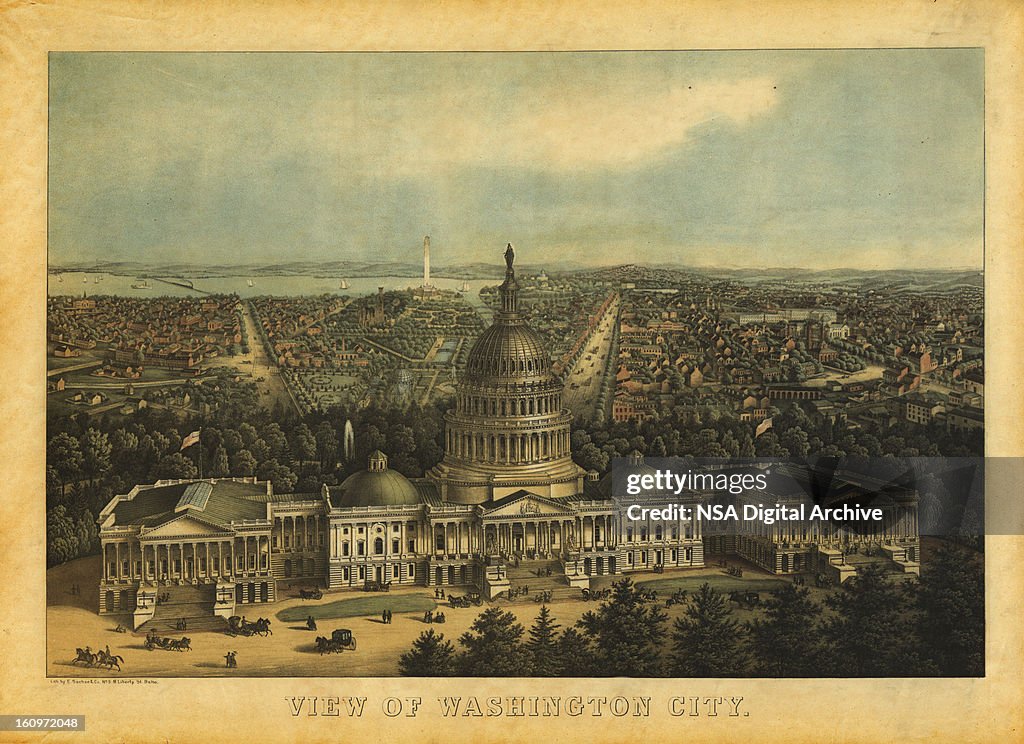 American History Illustrations | View of Washington DC, 1857