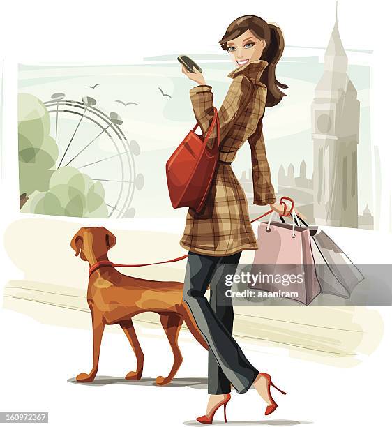 shopping in london - handtasche stock-grafiken, -clipart, -cartoons und -symbole