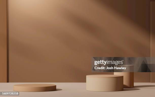 3d rendering exhibition background - piedistallo foto e immagini stock