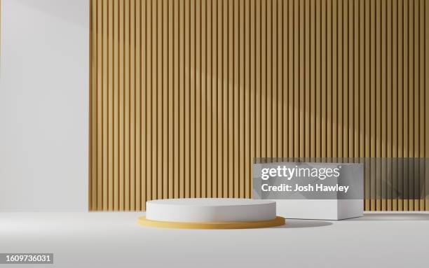 3d rendering exhibition background - beige wall stock pictures, royalty-free photos & images