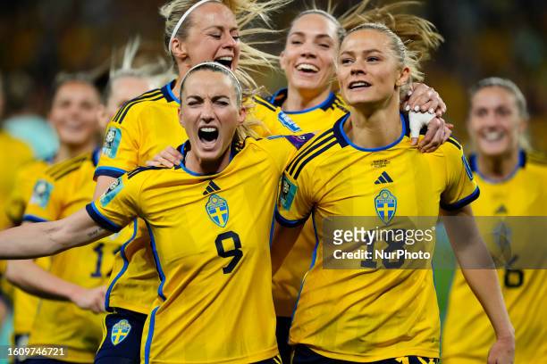 Fridolina Rolfo of Sweden and FC Barcelona celebrates after scoring her sides first goal during the FIFA Women's World Cup Australia &amp; New...