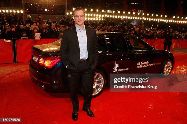 Matt Damon arrives at the 'Promised Land' Premiere - BMW at the 63rd Berlinale International Film Festival at the Berlinale Palast on February 8,...