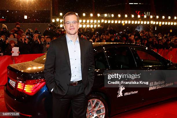 Matt Damon arrives at the 'Promised Land' Premiere - BMW at the 63rd Berlinale International Film Festival at the Berlinale Palast on February 8,...