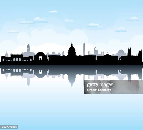 washington dc (all buildings are complete and moveable) - washington cathedral stock illustrations