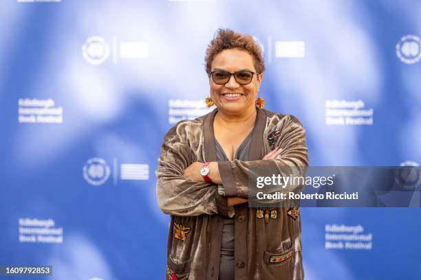 Scottish poet Jackie Kay attends the Edinburgh International Book Festival 2023 at Edinburgh College of Art on August 12, 2023 in Edinburgh, Scotland.