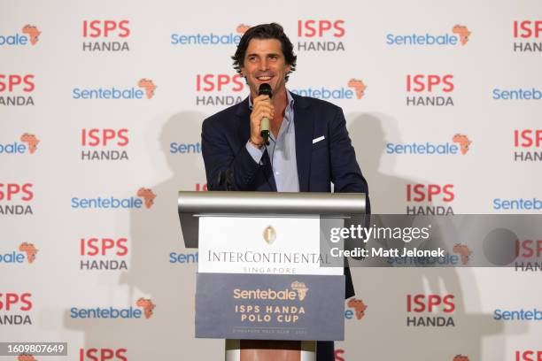 Nacho Figueras, Sentebale Ambassador during the Sentebale ISPS Handa Polo Cup Gala Dinner by InterContinental Singapore on August 12, 2023 in...