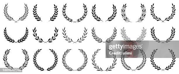illustrations, cliparts, dessins animés et icônes de couronnes de fleurs - laurier