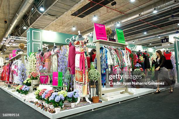 Woman attends "Semana Internacional de la Moda de Madrid" at Ifema on February 8, 2013 in Madrid, Spain. Fashion, Business, and Industry gather...