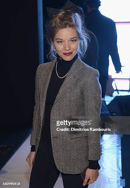 Savannah Wise attends Rebecca Minkoff during Fall 2013 Mercedes-Benz Fashion Week at The Theatre at Lincoln Center on February 8, 2013 in New York...