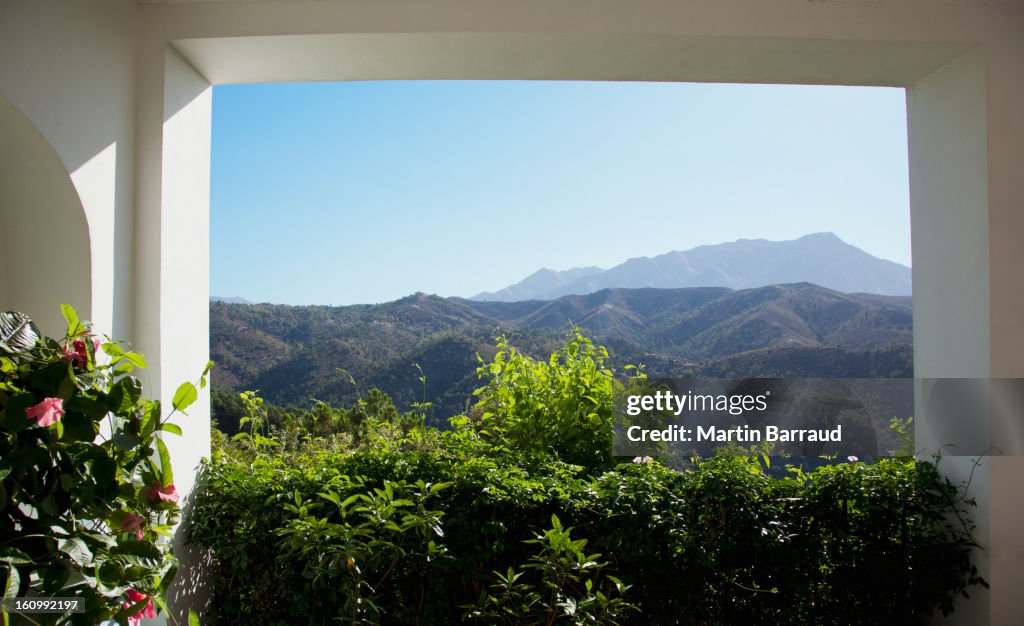 View of mountains from patio