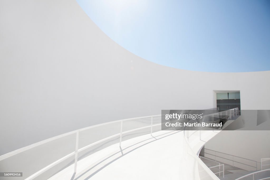 Elevated walkway leading to doorway