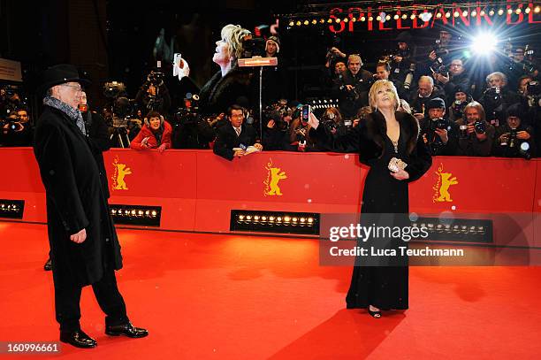 Berlin Film Festival Director Dieter Kosslick and Jane Fonda attend the 'Promised Land' Premiere during the 63rd Berlinale International Film...