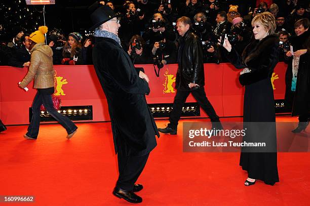 Berlin Film Festival Director Dieter Kosslick and Jane Fonda attend the 'Promised Land' Premiere during the 63rd Berlinale International Film...