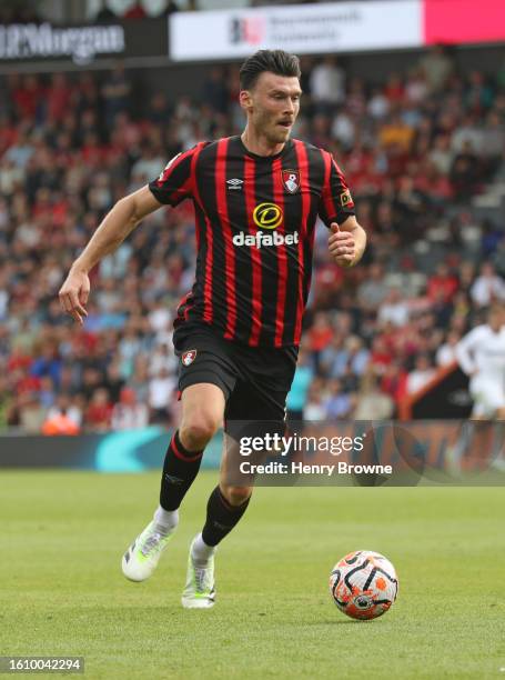 Kieffer Moore of Bournemouth during the Premier League match between AFC Bournemouth and West Ham United at Vitality Stadium on August 12, 2023 in...