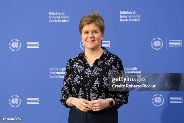 Scottish politician and former First Minister of Scotland Nicola Sturgeon attends the Edinburgh International Book Festival 2023 at Edinburgh College...