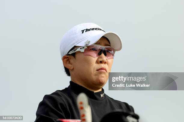 Jiyai Shin of South Korea looks on during the Day Three of the AIG Women's Open at Walton Heath Golf Club on August 12, 2023 in Tadworth, England.