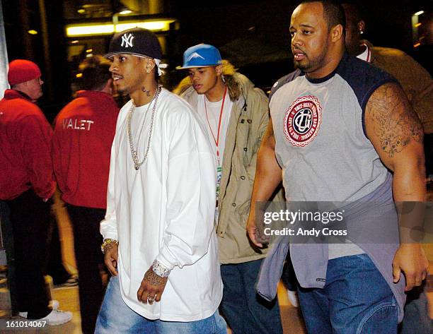 ___02_18_05__Allen Iverson arrives at the Pepsi Center before the All-Star Rookie Challenge at the Pepsi Center in Denver, Co. On Friday Feb. 18th,...