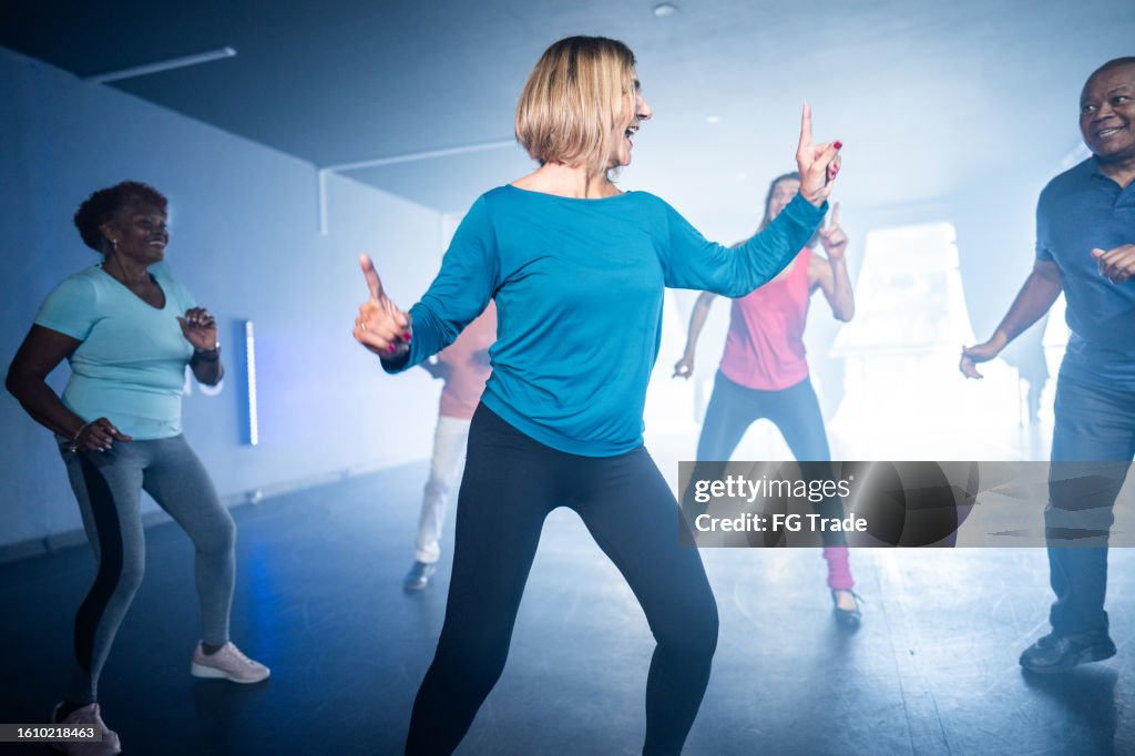 Senior group in a dancing class