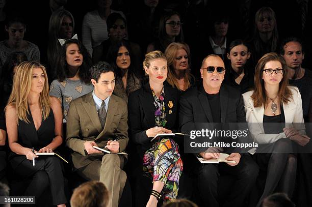 Creative director Nina Garcia, designer Zac Posen, model Heidi Klum and designer Michael Kors attend the Project Runway Fall 2013 fashion show during...