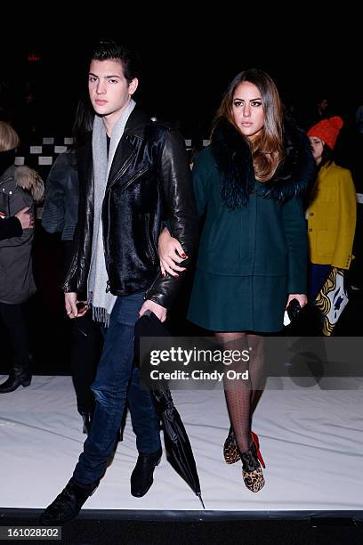 Peter Brant II and Yvette Prieto attends the Rebecca Minkoff Fall 2013 fashion show during Mercedes-Benz Fashion at The Theatre at Lincoln Center on...