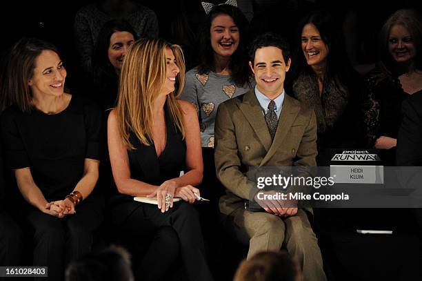 Creative director Nina Garcia and designerZac Posen attend the Project Runway Fall 2013 fashion show during Mercedes-Benz Fashion Week at The Theatre...