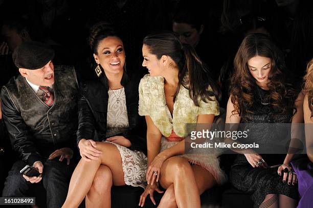 Stylist Phillip Bloch, tv personality Sammi Giancola, actress Paula Garces and singer Alexa Ray Joel attend the Project Runway Fall 2013 fashion show...