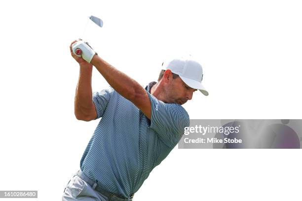 Charles Howell III of Crushers GC hits a shot on the fifth hole during day two of the LIV Golf Invitational - Bedminster at Trump National Golf Club...