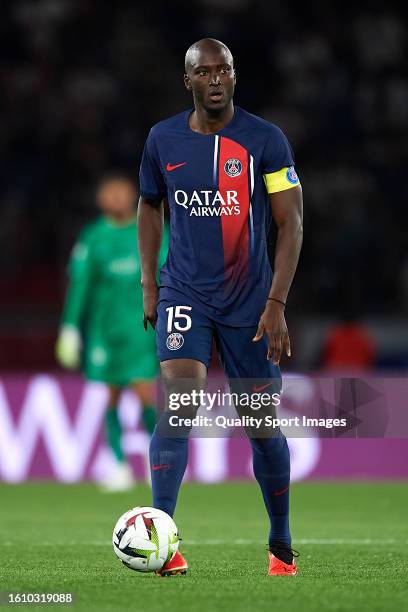 Danilo Pereira of Paris Saint-Germain FC runs with the ball during the Ligue 1 Uber Eats match between Paris Saint-Germain and FC Lorient at Parc des...