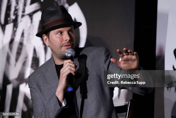 Owner of The Roxy Theatre Nic Adler speaks onstage at the Start Up Village/Social Media Summit at The Conga Room at LA Live on February 8, 2013 in...