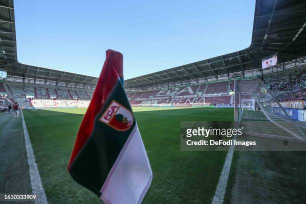 General view inside the stadium prior to the Bundesliga match between FC Augsburg and Borussia Mönchengladbach at WWK-Arena on August 19, 2023 in...