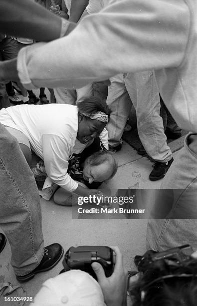 June 22, 1996. A dozen members of a self-anointed and unwelcome KKK group came to Ann Arbor to hold a thumb-in-your-eye rally at City Hall. A protest...