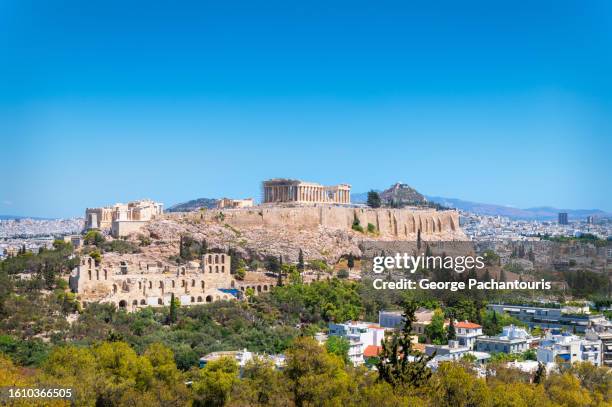 the acropolis and the parthenon in athens, greece - akropolis stock pictures, royalty-free photos & images