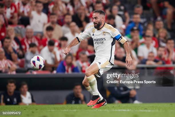 Dani Carvajal of Real Madrid CF in action during the LaLiga EA Sports match between Athletic Club and Real Madrid CF at San Mames on August 12 in...