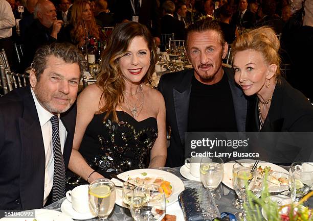 Publisher Jann Wenner, actress Rita Wilson, actor Sean Penn and producer Trudy Styler attend MusiCares Person Of The Year Honoring Bruce Springsteen...