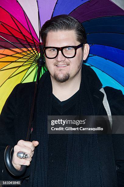 Designer Jay McCarroll attends the Fall 2013 Mercedes-Benz Fashion Show at The Theater at Lincoln Center on February 8, 2013 in New York City.