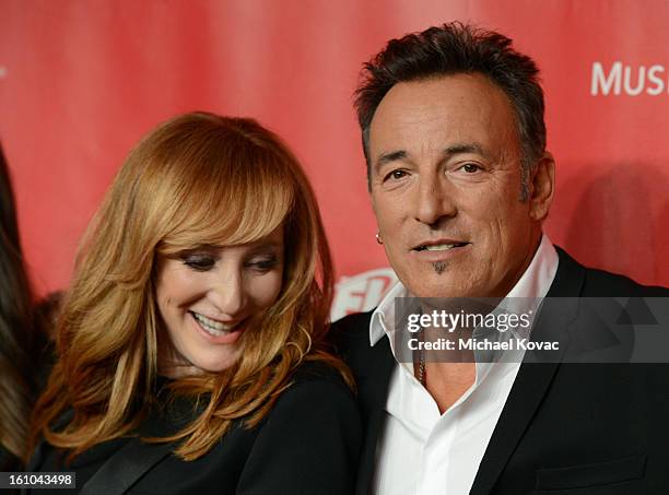 Musicians Patti Scialfa and Bruce Springsteen attend MusiCares Person Of The Year Honoring Bruce Springsteen at the Los Angeles Convention Center on...