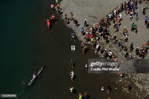 Richard Ussher of New Zealand competes in the one day individual event during the 2013 Speights Coast to Coast on February 9, 2013 in Christchurch,...