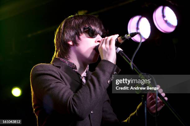 Ross Farrelly and Josh McClorey of The Strypes perform on stage on February 8, 2013 in Manchester, England.