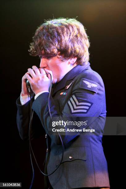 Ross Farrelly and Josh McClorey of The Strypes perform on stage on February 8, 2013 in Manchester, England.