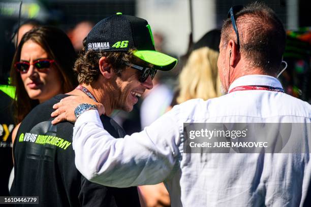 Italian former Motogp rider and multiple world champion Valentino Rossi is seen prior to the sprint race at the Red Bull Ring race track in Spielberg...