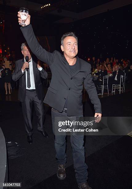 Honoree Bruce Springsteen attends MusiCares Person Of The Year Honoring Bruce Springsteen at Los Angeles Convention Center on February 8, 2013 in Los...