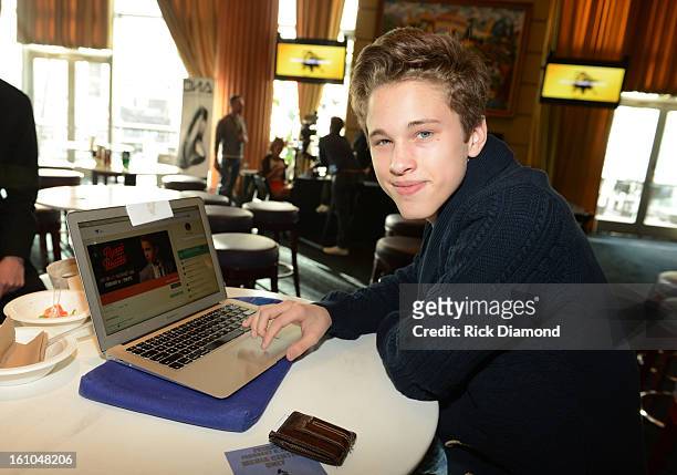 Singer Ryan Beatty poses backstage at the GRAMMYs Dial Global Radio Remotes during The 55th Annual GRAMMY Awards at the STAPLES Center on February 8,...